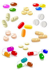 Image showing Vector pills on white background