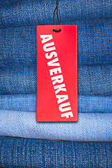 Image showing Jeans With German Sale Tag