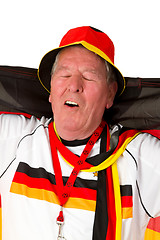 Image showing Senior soccer fan