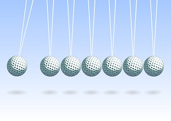 Image showing Balancing golf ball
