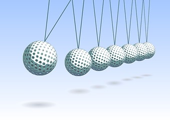 Image showing Balancing golf ball