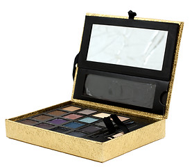 Image showing Gold makeup box