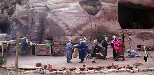 Image showing Petra ruins and mountains in Jordan