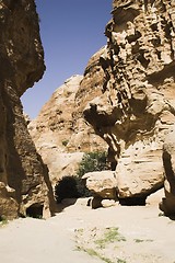 Image showing Petra ruins and mountains in Jordan