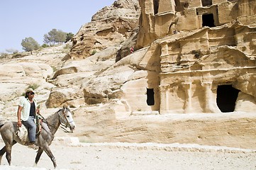 Image showing Petra ruins and mountains in Jordan