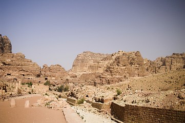 Image showing Petra ruins and mountains in Jordan