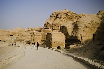 Image showing Petra ruins and mountains in Jordan