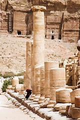 Image showing Petra ruins and mountains in Jordan