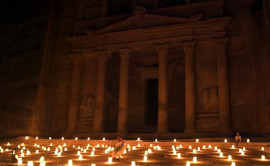 Image showing Night Petra show - amazing attraction