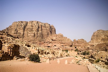 Image showing Petra ruins and mountains in Jordan