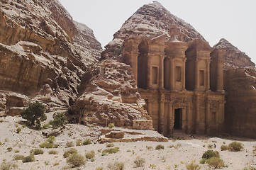 Image showing Petra ruins and mountains in Jordan