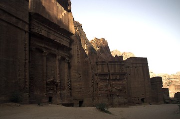 Image showing Petra ruins and mountains in Jordan