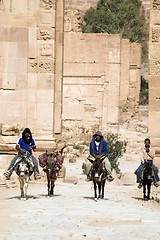 Image showing Petra ruins and mountains in Jordan