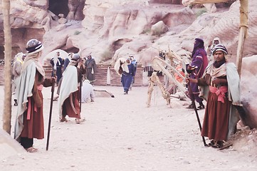 Image showing Petra ruins and mountains in Jordan