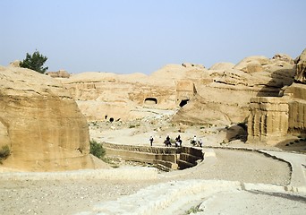 Image showing Petra ruins and mountains in Jordan