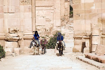 Image showing Petra ruins and mountains in Jordan