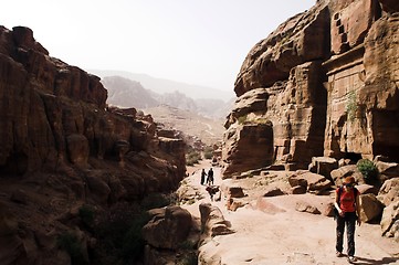 Image showing Petra ruins and mountains in Jordan