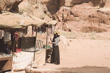 Image showing Petra ruins and mountains in Jordan