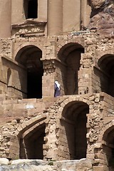 Image showing Petra ruins and mountains in Jordan