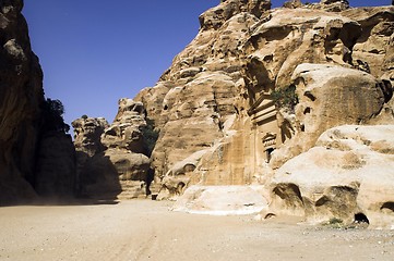 Image showing Petra ruins and mountains in Jordan