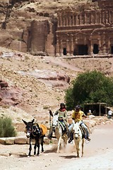 Image showing Petra ruins and mountains in Jordan