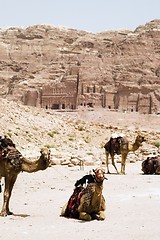Image showing Petra ruins and mountains in Jordan