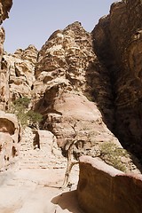 Image showing Petra ruins and mountains in Jordan