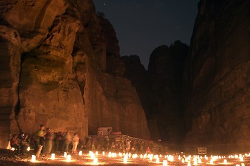 Image showing Night Petra show - amazing attraction