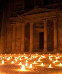 Image showing Night Petra attraction in Jordan