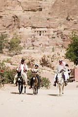 Image showing Petra ruins and mountains in Jordan