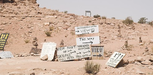 Image showing Petra ruins and mountains in Jordan