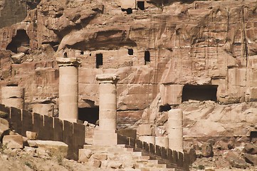 Image showing Petra ruins and mountains in Jordan