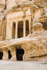 Image showing Petra ruins and mountains in Jordan