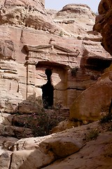 Image showing Petra ruins and mountains in Jordan