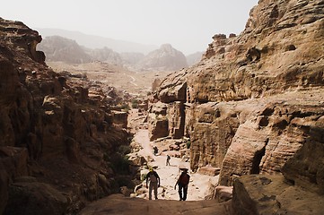 Image showing Petra ruins and mountains in Jordan