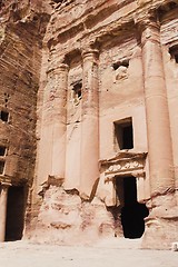 Image showing Petra ruins and mountains in Jordan