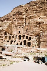 Image showing Petra ruins and mountains in Jordan