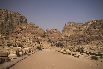 Image showing Petra ruins and mountains in Jordan