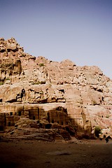 Image showing Petra ruins and mountains in Jordan