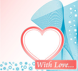 Image showing Cute cover design with grunge decoration and love heart