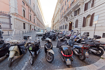 Image showing Motorbikes on the strees of Rome