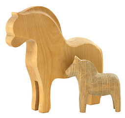 Image showing Old vintage wooden horses