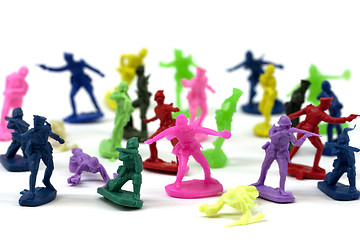 Image showing Colorful toy soldiers