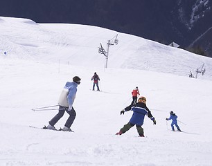 Image showing Child Ski vacation in Alpes