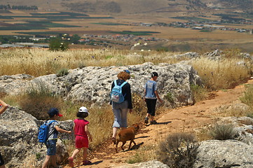 Image showing Galilee landscape - hiking with children