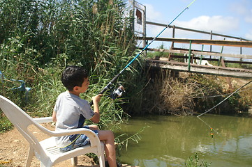 Image showing Child fishing