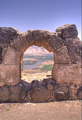 Image showing Galilee landscape - old crusaiders castle