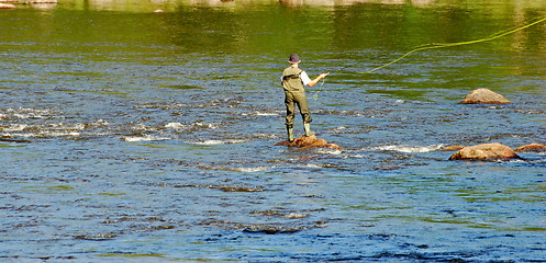 Image showing Fishing in river