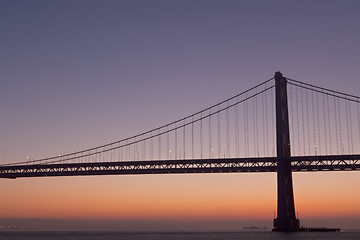 Image showing silhouette of suspension bridge