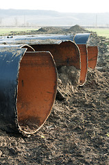 Image showing Old metal pipes dismantled for scrap 